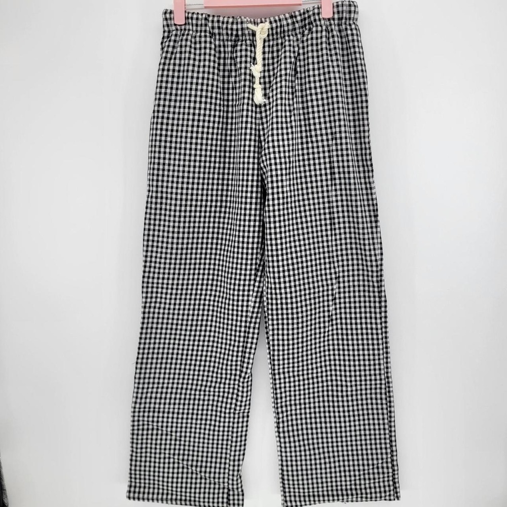 Simply Southern Gingham Check Drawstring Pants Black White Plaid Elastic Waist